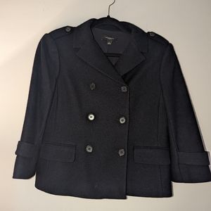 Ann Taylor cropped Navy Blue Wool Peacoat